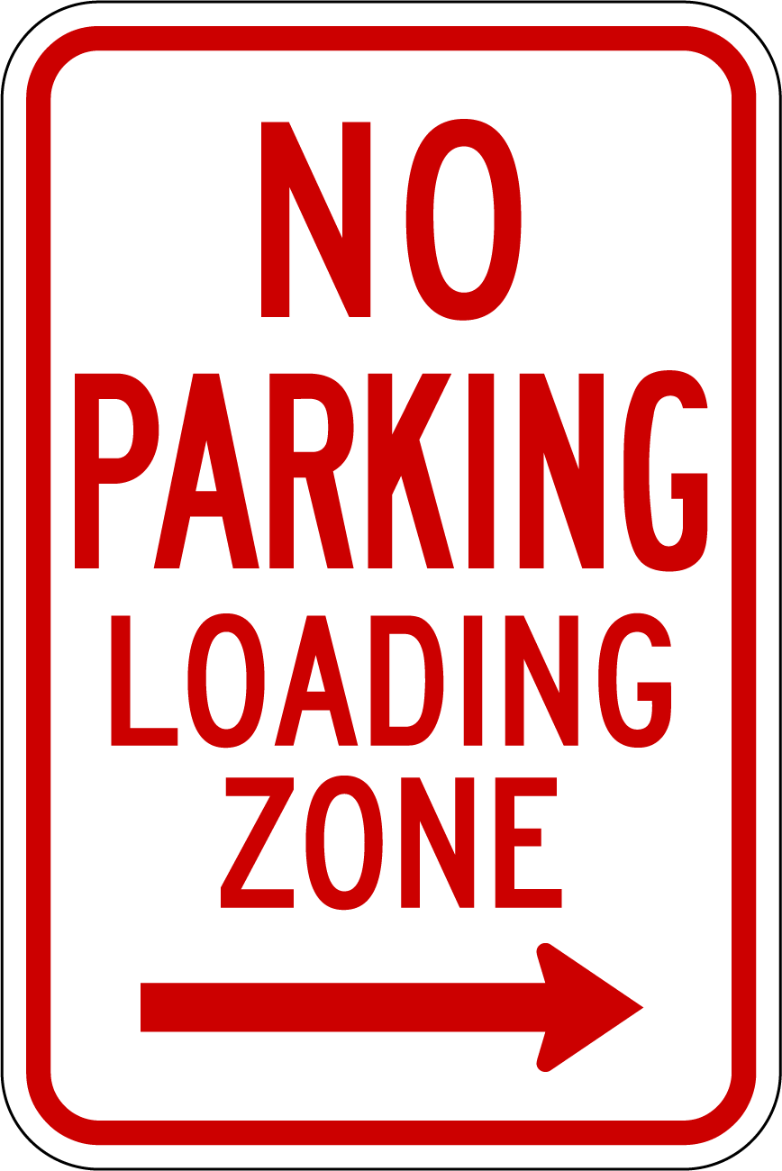 No Parking Or Standing METAL 12"x18" SIGN Red & White