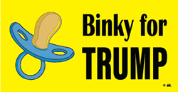 Democratic Stickers Binky for Trump Bumper Sticker