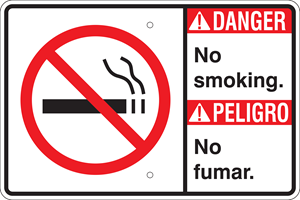 Danger Bilingual with Symbol Metal Sign (Choose Wording), Reflective/Non, Var. Sizes, Holes, Overlaminate Y/N, Quality Materials, Long Life