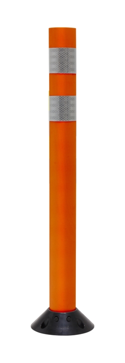 Delineator,36"LX3" OD Orange Post,DP200 Model, Surface Mount w/2 HIP White Reflective Bands&Base reflective delineator post,Tapco delineator post,durable delineator post,high impact delineator post,orange yellow white delineator,36 42 inch traffic delineator,long lasting reflective delineator,best value price reflective delineator,high impact reflective delineator,HIP reflective delineator,cloverleaf shape delineator,MUTCD approved delineator,multi impact use delineator,reflective channelizing device,