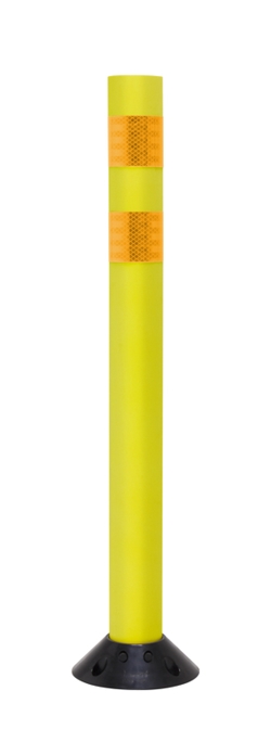 Delineator,36"LX3" OD Yellow Post,DP200 Model, Surface Mount w/2 HIP Yellow Reflective Bands&Base reflective delineator,Tapco delineator,durable delineator,high impact delineator,orange yellow white delineator,36 42 inch traffic delineator,long lasting reflective delineator,best value price reflective delineator,high impact reflective delineator,HIP reflective delineator,cloverleaf shape delineator,MUTCD approved delineator,multi impact use delineator,reflective channelizing device,