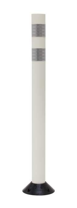 Delineator,42""LX3"" OD White Post,DP200 Model, Surface Mount w/2 HIP White Reflective Bands&Base reflective delineator,Tapco delineator,durable delineator,high impact delineator,orange yellow white delineator,36 42 inch traffic delineator,long lasting reflective delineator,best value price reflective delineator,high impact reflective delineator,HIP reflective delineator,cloverleaf shape delineator,MUTCD approved delineator,multi impact use delineator,reflective channelizing device,