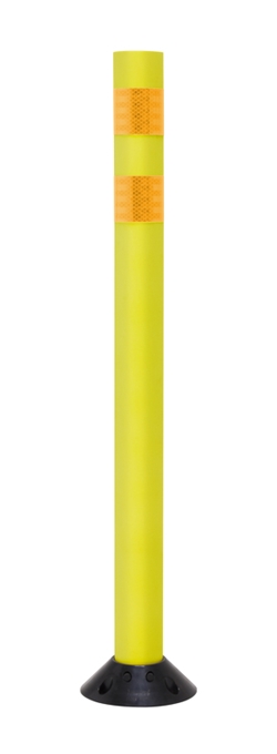 Delineator,42""LX3"" OD Yellow Post,DP200 Model, Surface Mount w/2 HIP Yellow Reflective Bands&Base reflective delineator,Tapco delineator,durable delineator,high impact delineator,orange yellow white delineator,36 42 inch traffic delineator,long lasting reflective delineator,best value price reflective delineator,high impact reflective delineator,HIP reflective delineator,cloverleaf shape delineator,MUTCD approved delineator,multi impact use delineator,reflective channelizing device,
