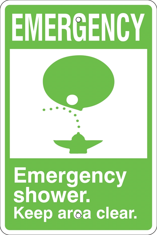 Emergency with Symbol Metal Sign (Choose Wording), Reflective/Non, Var. Sizes, Holes, Overlaminate Y/N, Quality Materials, Long Life - OE-1002