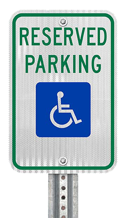Federal Reserved Handicap ADA Parking Sign, Metal - Aluminum, Reflective, Pre-punched Holes, Overlaminate Option, Quality Materials for Long Life