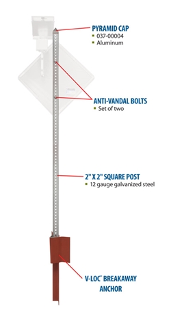 Pole Package, 10, 2" Square, V-Loc Soil Anchor Includes: Pole, Cap, V-Loc & Hardware Square Sign pole post package,2? in inch square sign pole with hardware,10 ft foot pole package,sign pole with everything needed,alum sign pole package,alum sign post package,aluminum sign pole package,aluminum sign post package,sign pole with anchor and brackets,sign pole v-loc anchor package,sign pole v-lock anchor package