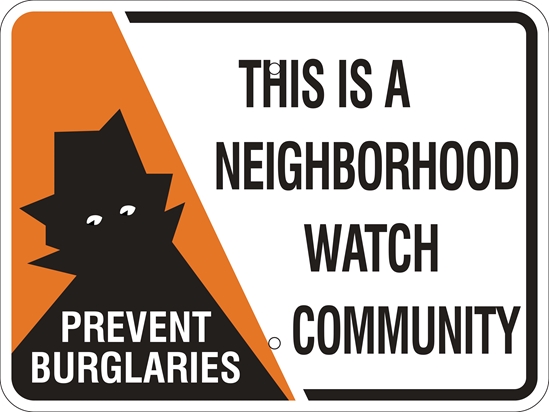 This is a Neighborhood Watch Community w/ Symbol Metal Sign, Reflective/Non, Var. Sizes, Holes, Overlaminate Y/N, Quality Materials, Long Life - NW-1007