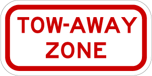 Tow-Away Sign R7-201, Standard White w/ Red, Metal, 12 x 6, Various Reflective Grades, Holes Y/N, Overlaminate Y/N, Quality Materials, Long Life - R7-201