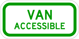 Federal ADA Handicap Van Accessible 12 x 6 Metal Sign R7-8 a/b, Green/Blue, Reflective Grades, Holes Y/N, Overlaminate Y/N, Qlty.Materials,Long Life - R7-8(a or b)