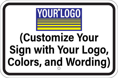 Custom yellow horizontal sign with the big cat carolinas logo and text that says customize your sign with your logo, colors, and wording