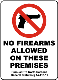 NC No Firearms Metal Sign, Reflective/Non, Various Sizes, Holes, Overlaminate Y/N, Quality Materials, Long Life NC no firearms sign,aluminum NC no firearms sign,metal NC no firearms sign,north Carolina no firearms sign,north Carolina no firearms aluminum sign,north Carolina no firearms metal sign,nc reflective no firearms sign,nc non-reflective firearms sign,n.c. no firearms sign,n.c. aluminum no firearms sign,n.c. metal no firearms sign,n.c. no firearms metal sign,n.c. reflective no firearms sign,n.c. non-reflective firearms sign,12 18 24 inch nc no firearms sign,nc hi high intensity no firearms sign,nc engineer grade no firearms sign,nc 14-415.11 no firearms sign,no firearms allowed on these premises sign,nc state statutes 14-415.11 sign, good price nc no firearms sign,long-lasting nc no firearms sign,nc no firearms sign with pistol symbol