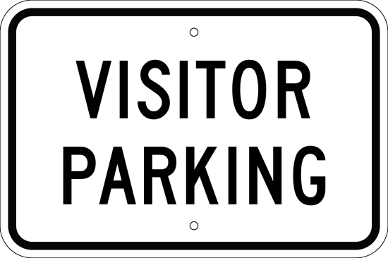 Visitor Parking Metal Sign, Reflective/Non, Various Sizes, Holes, Overlaminate Y/N, Quality Materials, Long Life - P-1002