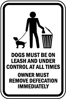 Dogs Must Be On Leash and Under Control Metal Sign, Reflective/Non, Various Sizes, Holes, Overlaminate Y/N, Quality Materials, Long Life - PNP-1006
