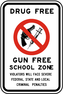 Drug Free Gun Free School Zone Metal Sign, Reflective/Non, Various Sizes, Holes, Overlaminate Y/N, Quality Materials, Long Life - SSD-1001