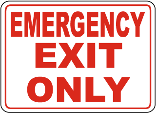 Emergency Exit Only Metal Sign (Regular Print), Reflective/Non, Various Sizes, Holes, Overlaminate Y/N, Quality Materials, Long Life - EME-1008