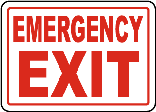 Emergency Exit Metal Sign (Regular Print), Reflective/Non, 14 x 10, Holes, Overlaminate Y/N, Quality Materials, Long Life - EME-1005