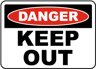 Danger Keep Out Metal Sign, Reflective/Non, Various Sizes, Holes, Overlaminate Y/N, Quality Materials, Long Life - PKO-1001