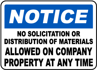 Notice No Solicitation or Distribution Metal Sign, Reflective/Non, Various Sizes, Holes, Overlaminate Y/N, Quality Materials, Long Life no solicitation or distribution sign,aluminum no solicitation or distribution sign,metal no solicitation or distribution sign,reflective no solicitation or distribution sign,non-reflective no solicitation or distribution sign,12 18 24 no solicitation or distribution sign,hi high intensity no solicitation or distribution sign,engineer grade no solicitation or distribution sign,good price no solicitation or distribution sign,best price no solicitation or distribution sign,long-lasting no solicitation or distribution sign,quality no solicitation or distribution sign,good value no solicitation or distribution sign,best value no solicitation or distribution sign,