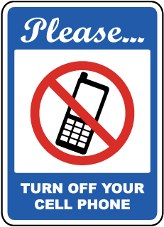 Please Turn Off Cell Phone Metal Sign, Reflective/Non, Various Sizes, Holes, Overlaminate Y/N, Quality Materials, Long Life - PCP-1003