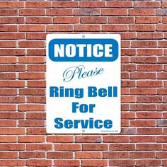 Notice - Please Ring Bell for Service Metal Sign, Reflective/Non, Various Sizes, Holes, Overlaminate Y/N, Quality Materials, Long Life please ring bell for service sign,aluminum please ring bell for service sign,metal please ring bell for service sign,reflective please ring bell for service sign,non-reflective please ring bell for service sign,12 18 24 please ring bell for service sign,hi high intensity please ring bell for service sign,engineer grade please ring bell for service sign,good price please ring bell for service sign,best price please ring bell for service sign,long-lasting please ring bell for service sign,quality please ring bell for service sign,good value please ring bell for service sign,best value please ring bell for service sign,