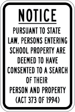 Notice Consent to Search Metal Sign, Reflective/Non, Various Sizes, Holes, Overlaminate Y/N, Quality Materials, Long Life Consent search sign,std consent search sign,standard consent search sign,aluminum consent search sign,metal consent search sign,black blue brown red consent search sign,reflective consent search sign,eng grade consent search sign,engineer grade consent search sign,hi intensity consent search sign,high intensity consent search sign,12 x 18 consent search sign,18 x 24 consent search sign,24 x 30 consent search sign,good price consent search sign,good value consent search sign,long lasting consent search sign,long life consent search sign,cheap consent search sign,quality consent search sign,well made consent search sign,standard aluminum consent search sign,reflective aluminum consent search sign,sc state law act 373 1994 consent search sign