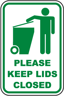 Please Keep Lids Closed Sign Metal Sign, Reflective/Non, Various Sizes, Holes, Overlaminate Y/N, Quality Materials, Long Life - PLD-1012