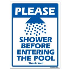 Please Shower Before Entering the Pool Metal Sign, Reflective/Non, Various Sizes, Holes, Overlaminate Y/N, Quality Materials, Long Life please shower before pool sign,aluminum please shower before pool sign,metal please shower before pool sign,reflective please shower before pool sign,non-reflective please shower before pool sign,12 18 24 please shower before pool sign,hi high intensity please shower before pool sign,engineer grade please shower before pool sign,good price please shower before pool sign,best price please shower before pool sign,long-lasting please shower before pool sign,quality please shower before pool sign,good value please shower before pool sign,best value please shower before pool sign,