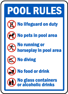 Pool Rules with Symbols Sign 