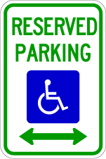 Federal Reserved Handicap ADA Parking Sign, Metal - Aluminum, Reflective, Pre-punched Holes, Overlaminate Option, Quality Materials for Long Life - R7-8-12