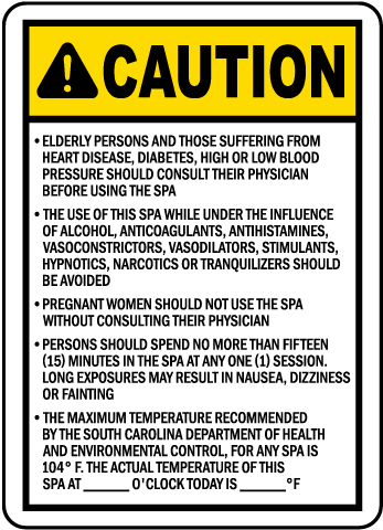 Caution - Spa Rules (S.C.), Metal Sign, Reflective/Non, Various Sizes, Holes, Overlaminate Y/N, Quality Materials, Long Life spa hot tub rules sign,aluminum spa hot tub rules sign,metal spa hot tub rules sign,reflective spa hot tub rules sign,non-reflective spa hot tub rules sign,12 18 24 spa hot tub rules sign,hi high intensity spa hot tub rules sign,engineer grade spa hot tub rules sign,good price spa hot tub rules sign,best price spa hot tub rules sign,long-lasting spa hot tub rules sign,quality spa hot tub rules sign,good value spa hot tub rules sign,best value spa hot tub rules sign,