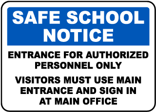 Safe School Notice - Entrance - Visitors Metal Sign, Reflective/Non, Various Sizes, Holes, Overlaminate Y/N, Quality Materials, Long Life safe school notice entrance visitors sign,aluminum safe school notice entrance visitors sign,metal safe school notice entrance visitors sign,reflective safe school notice entrance visitors sign,non-reflective safe school notice entrance visitors sign,12 18 24 safe school notice entrance visitors sign,hi high intensity safe school notice entrance visitors sign,engineer grade safe school notice entrance visitors sign,good price safe school notice entrance visitors sign,best price safe school notice entrance visitors sign,long-lasting safe school notice entrance visitors sign,quality safe school notice entrance visitors sign,good value safe school notice entrance visitors sign,best value safe school notice entrance visitors sign,