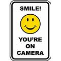 Smile You're On Camera Metal Sign, Reflective/Non, Various Sizes, Holes, Overlaminate Y/N, Quality Materials, Long Life - PSS-1004