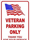 Veteran Parking Only Metal Sign, Reflective, Various Sizes, Holes, Overlaminate Y/N, Quality Materials, Long Life - RP-1015