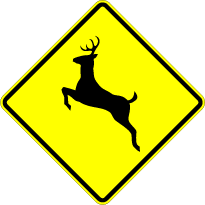 W11-3 Warning Deer Symbol Metal Sign, Reflective/Non, Various Sizes, Holes, Overlaminate Y/N, Quality Materials, Long Life - W11-3