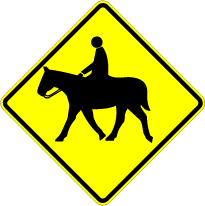 W11-7 Warning Equestrian Horse Crossing Metal Sign, Reflective/Non, Various Sizes, Holes, Overlaminate Y/N, Quality Materials, Long Life - W11-7