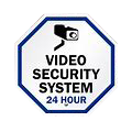 Video Security System 24 Hour Metal Sign, Reflective/Non, Various Sizes, Holes, Overlaminate Y/N, Quality Materials, Long Life - PSS-1003